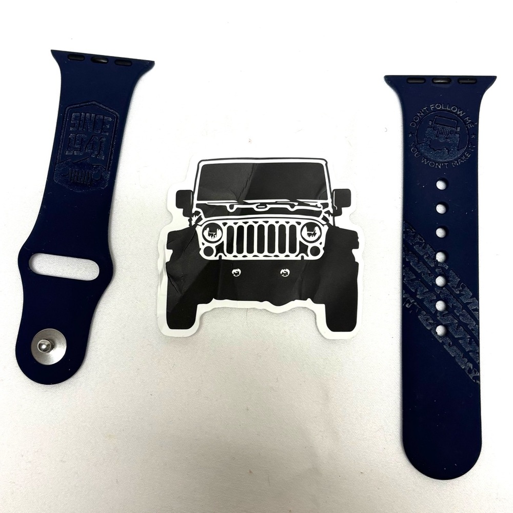 Unisex Replacement Watch Band • Embossed Jeep Design • Navy Blue • Silicone - Ne